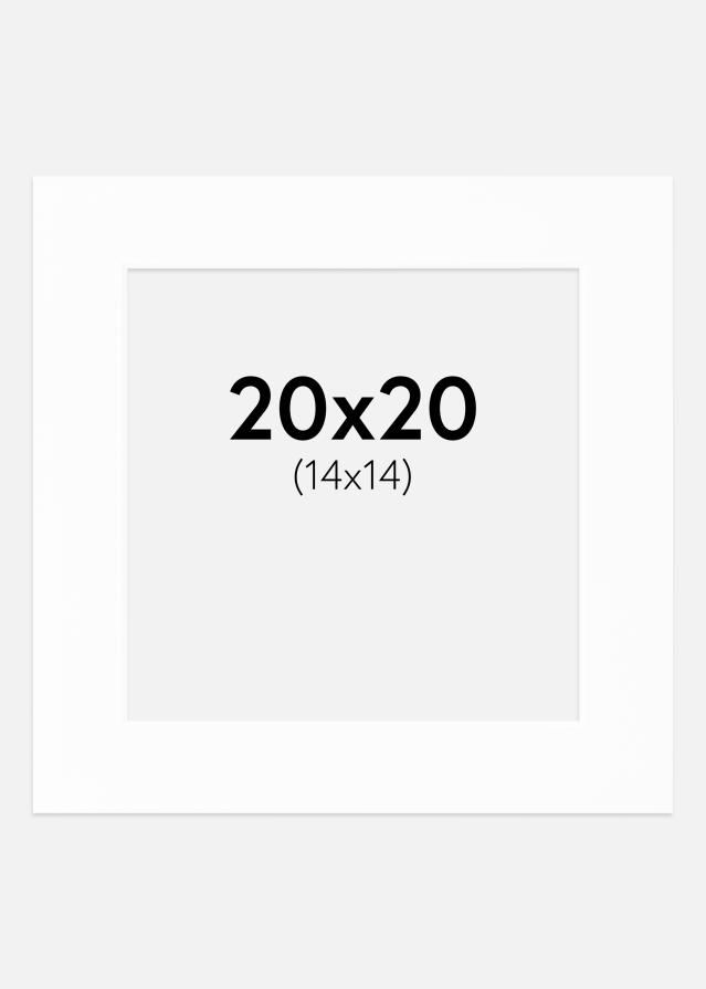 Paspartū Canson Balts Balta krāsota maliņa 20x20 cm (14x14)