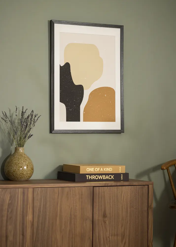 Rāmis Fiorito Tumšpelēks 30x40 cm - Paspartū Balts 21x29,7 cm (A4)