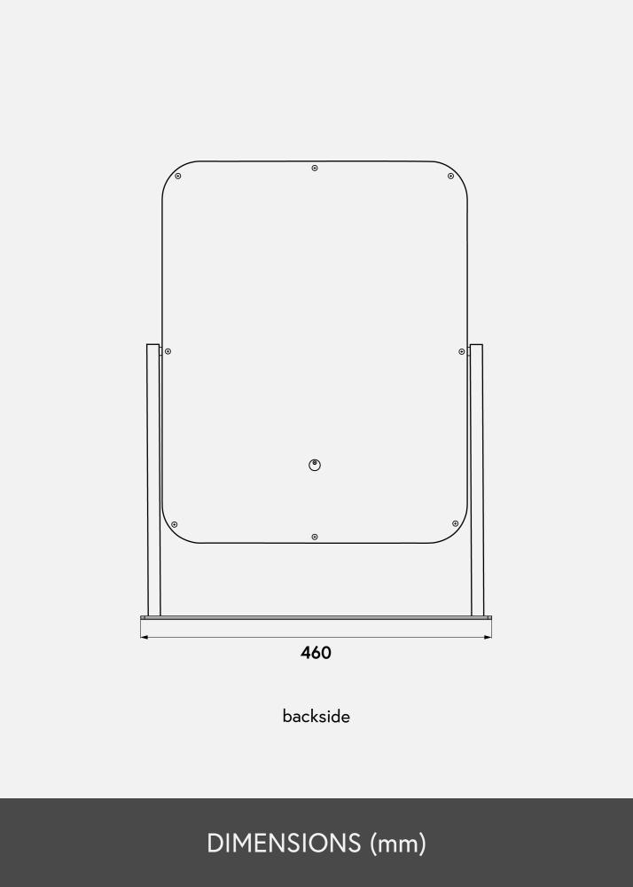 KAILA Kosmētikas spogulis III Melns - 45x60 cm