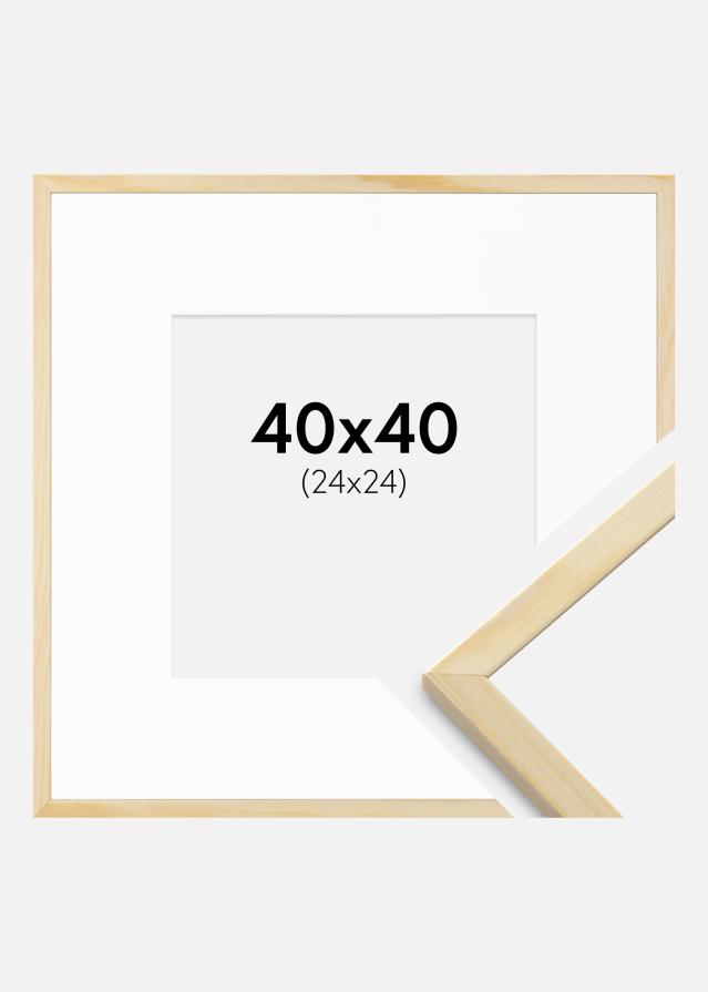 Rāmis Galant Priežkoks 40x40 cm - Paspartū Balts 25x25 cm