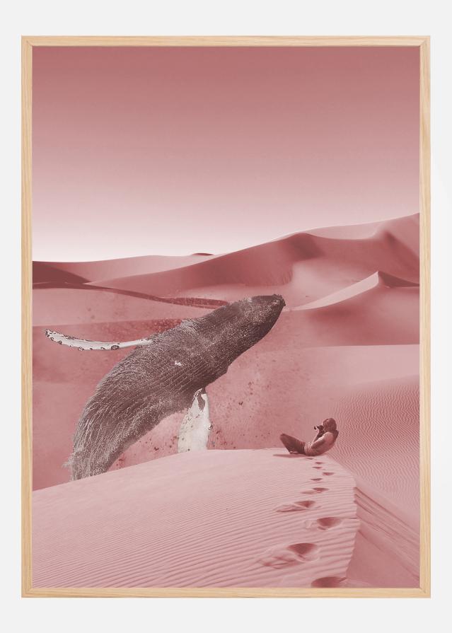 Whale in a pink desert Plakāts