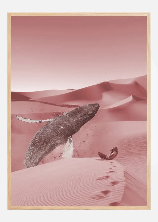 Whale in a pink desert Plakāts