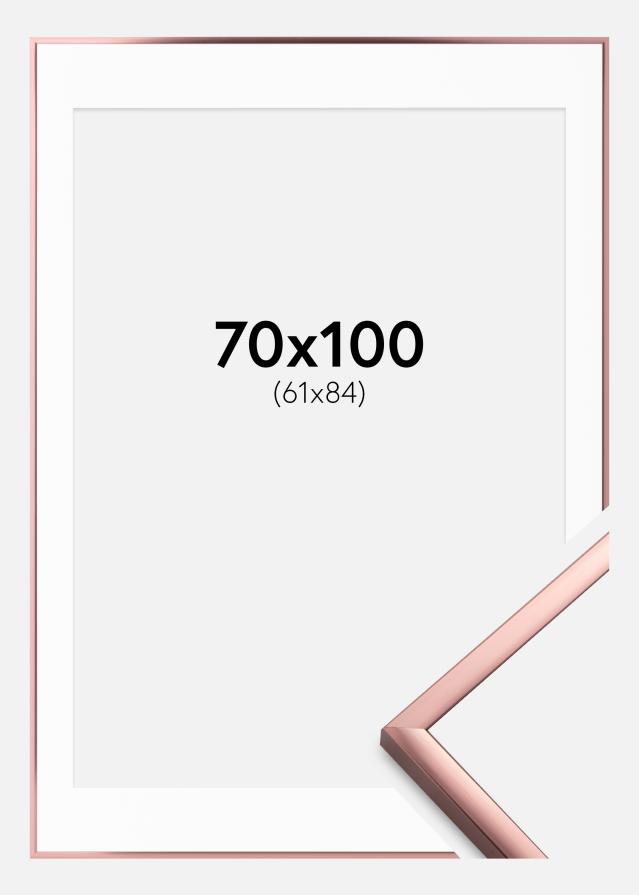 Rāmis Plakāts Frame Aluminum Rose gold 70x100 cm - Paspartū Balts 62x85 cm