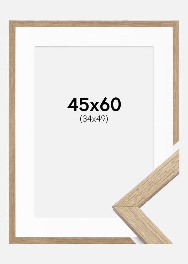 Rāmis Estētisks Ozols 45x60 cm - Paspartū Balts 35x50 cm