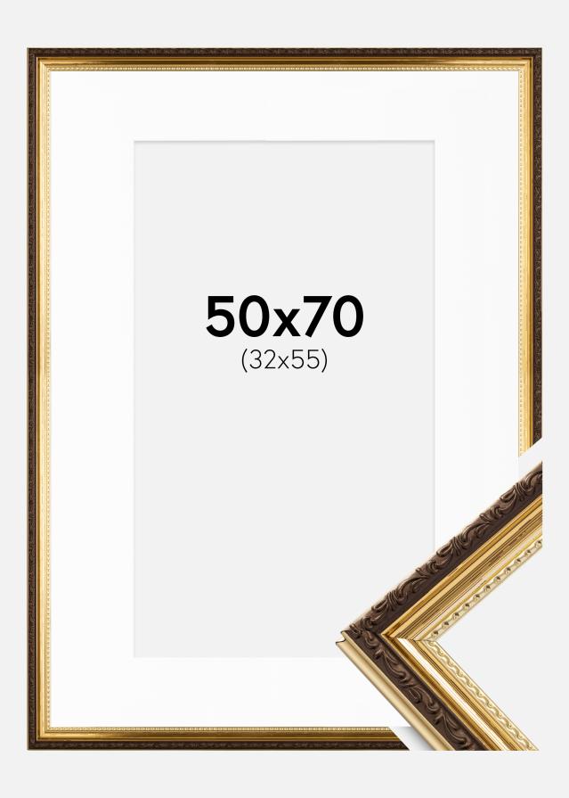 Rāmis Abisko Zelta 50x70 cm - Paspartū Balts 33x56 cm