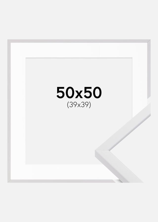 Rāmis E-Line Balts 50x50 cm - Paspartū Balts 40x40 cm
