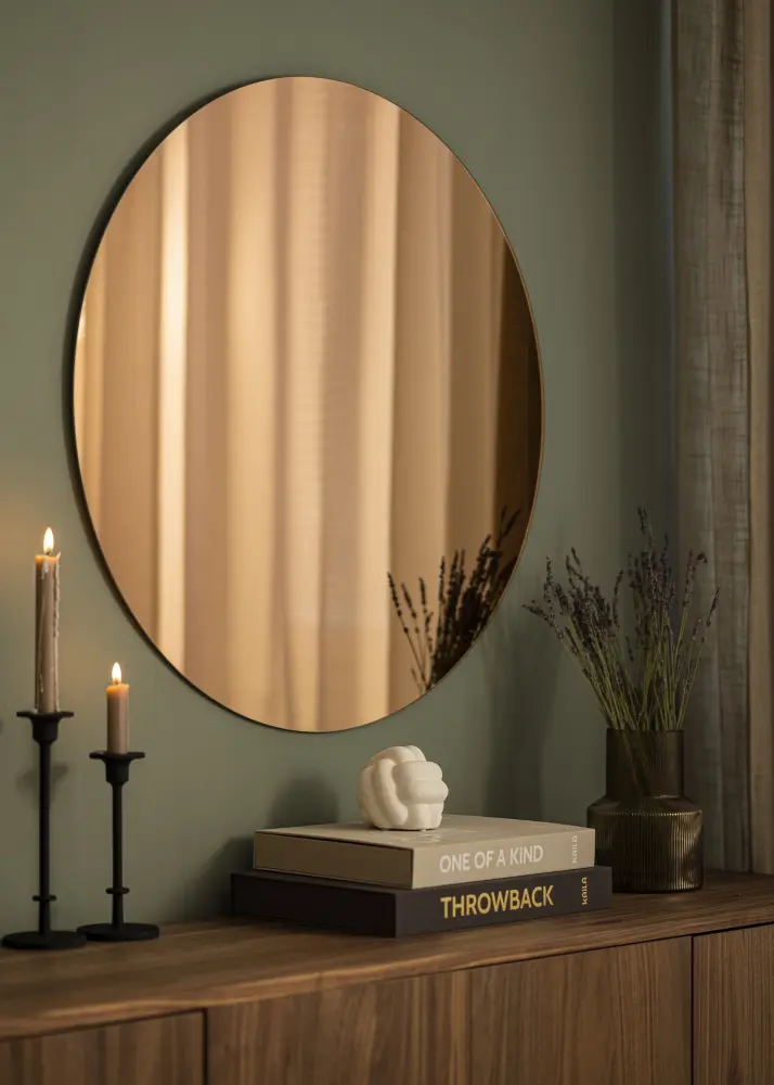 KAILA Apaļš Spogulis Rose Gold 80 cm Ø