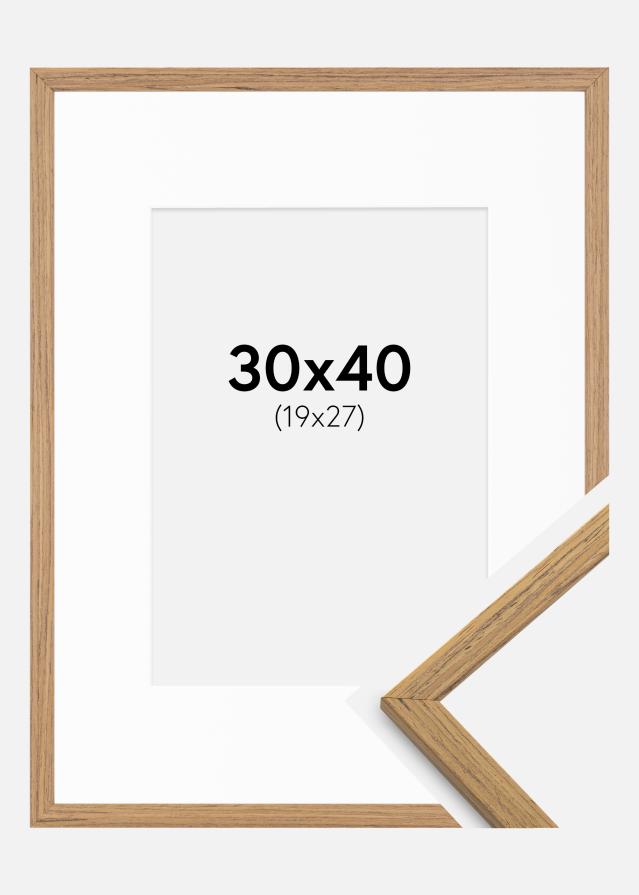 Rāmis Edsbyn Tīkkoks 30x40 cm - Paspartū Balts 20x28 cm