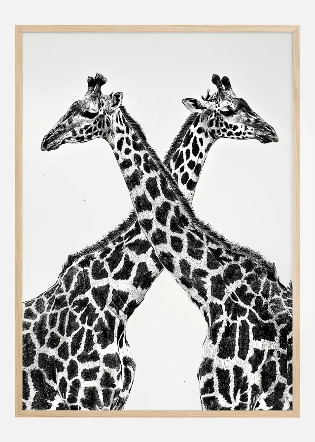 Two giraffe towers Plakāts