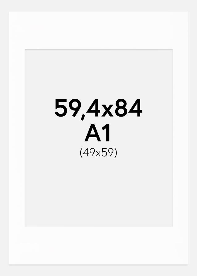 Paspartū Canson Balts Balta krāsota maliņa 59,4x84 cm (A1) (49x59)