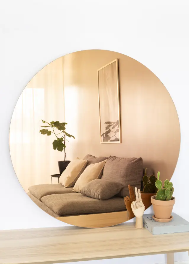 KAILA Apaļš Spogulis Rose Gold 110 cm Ø