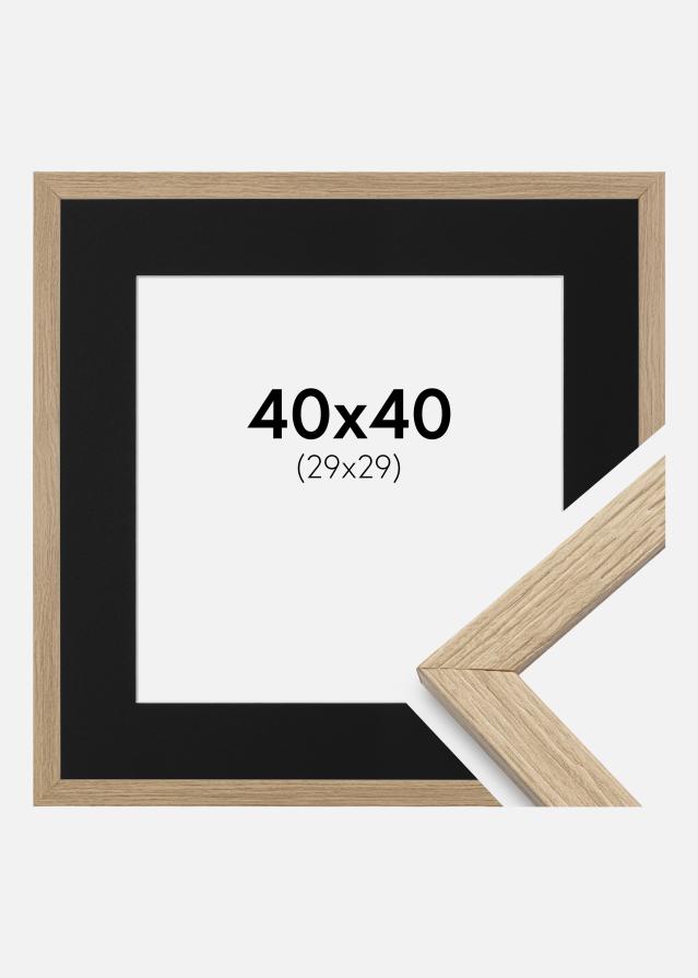Rāmis Estētisks Ozols 40x40 cm - Paspartū Melns 30x30 cm