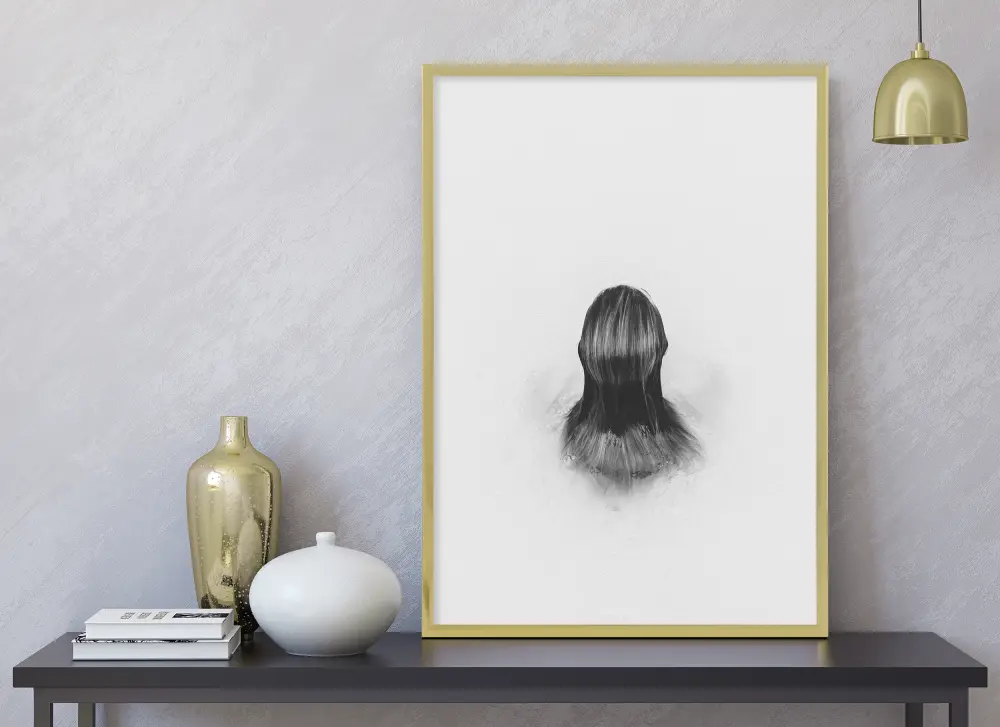 Rāmis Plakāts Frame Aluminum Gold 60x80 cm - Paspartū Melns 50x65 cm