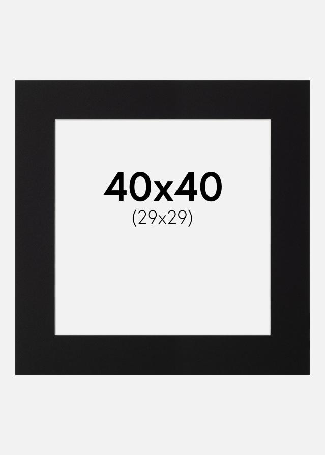 Paspartū Melns Standarts Balta krāsota maliņa 40x40 cm (29x29)