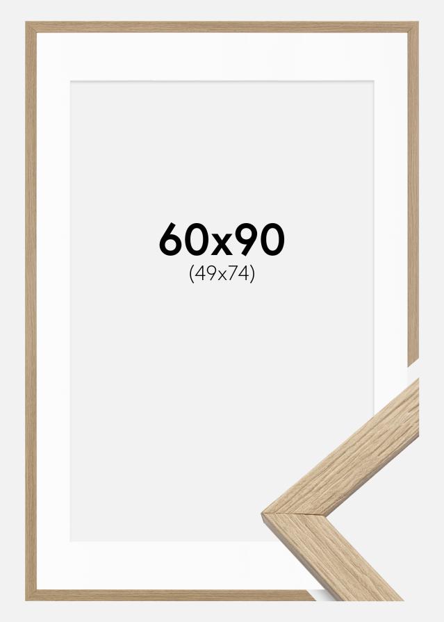 Rāmis Estētisks Ozols 60x90 cm - Paspartū Balts 50x75 cm