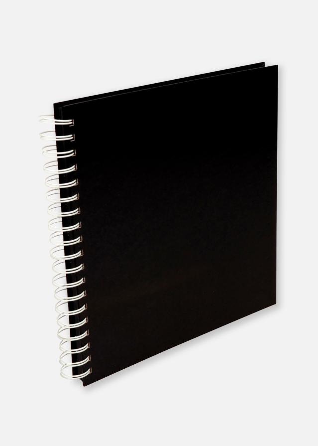 Kvadrātisks Foto albums ar spirāli Melns - 25x25 cm (80 Melni Lappuses)