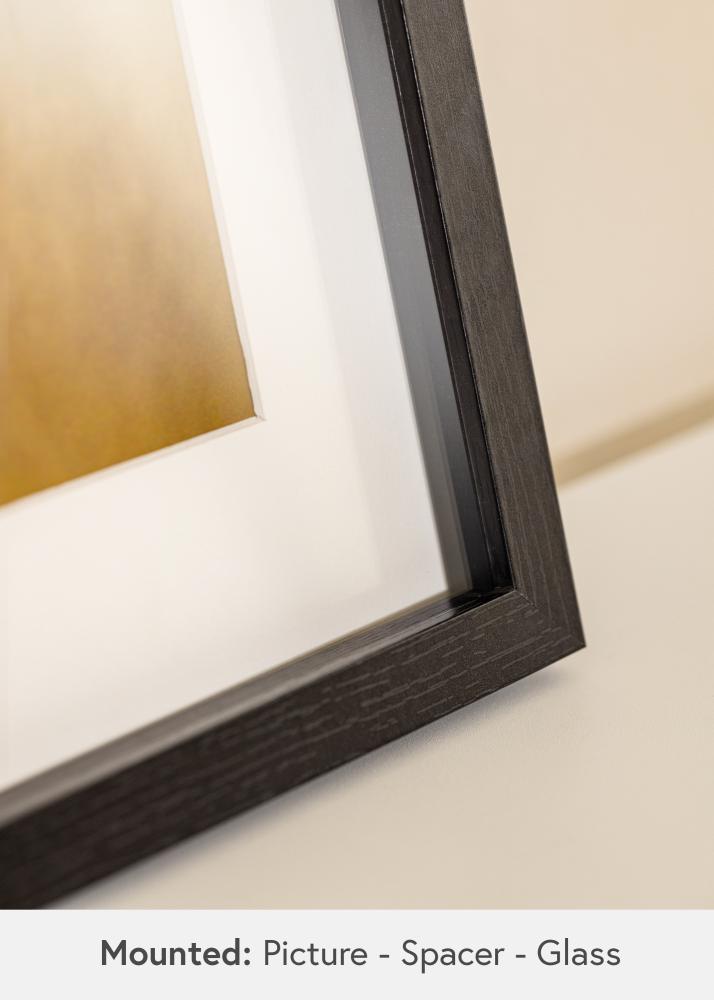 BGA Dziļš rāmis Akrila stikls Melns 50x100 cm