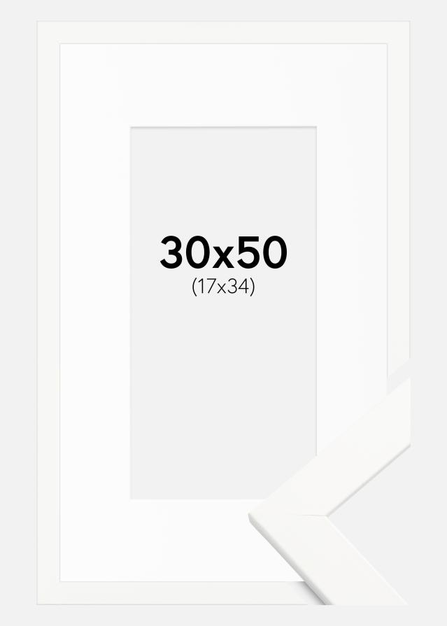 Rāmis Trendline Balts 30x50 cm - Paspartū Balts 18x35 cm