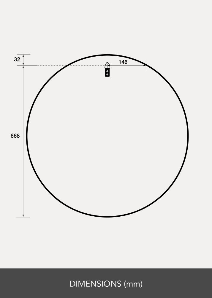 Spogulis Reflection Balts 70 cm Ø