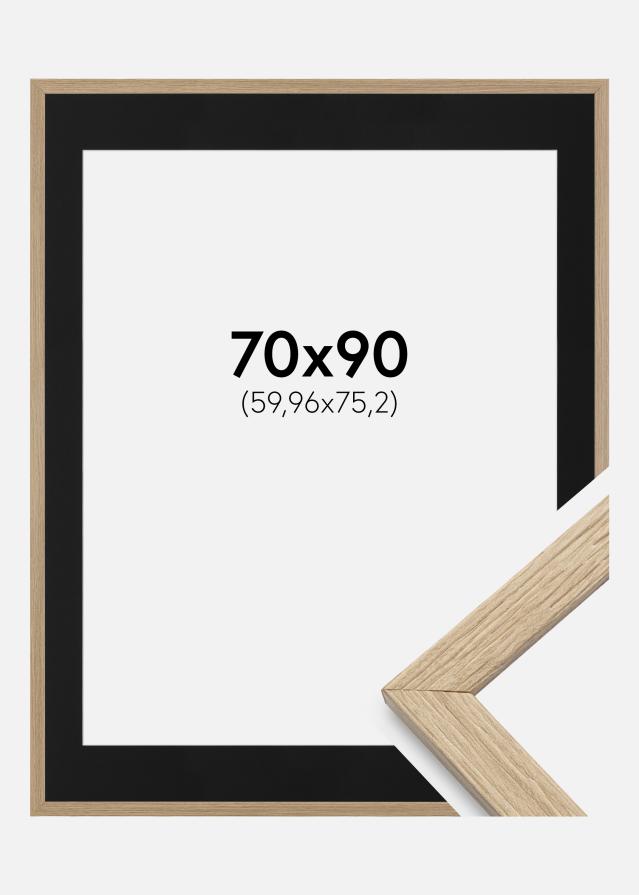 Rāmis Estētisks Ozols 70x90 cm - Paspartū Melns 24x30 inches (60,96x76,2 cm)