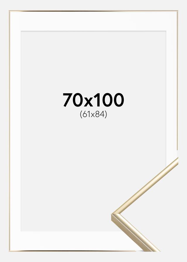 Rāmis Visby Glansēts Zelts 70x100 cm - Paspartū Balts 62x85 cm