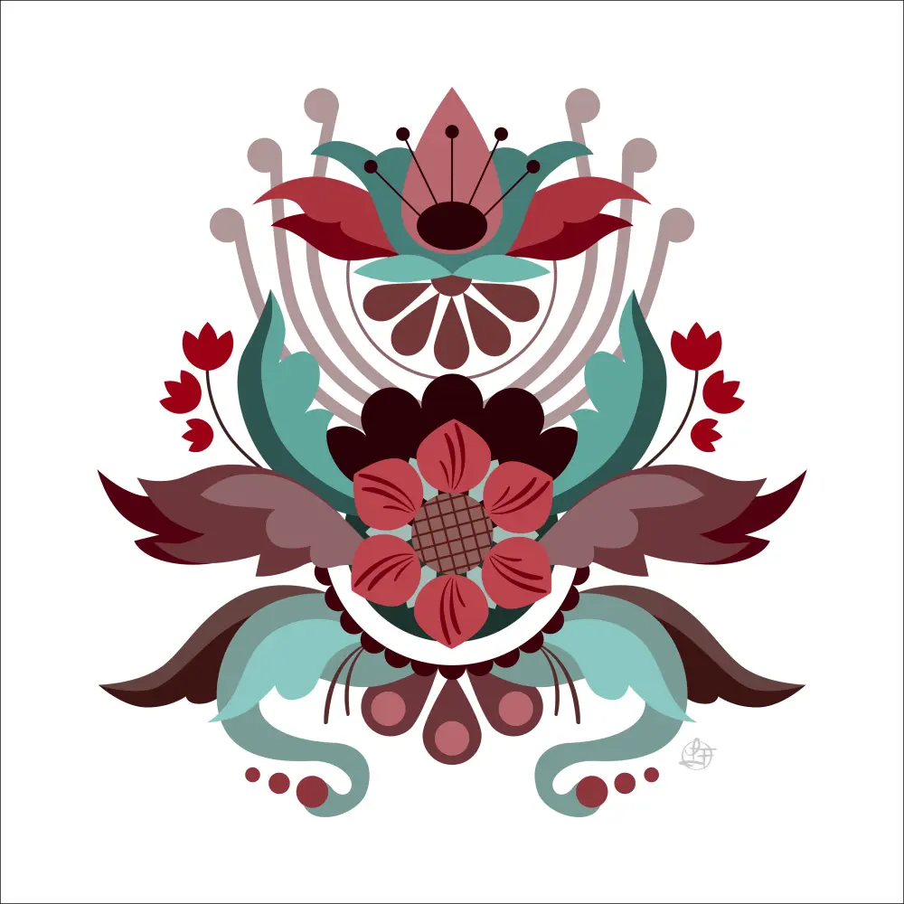 Kurbits flower red Plakāts