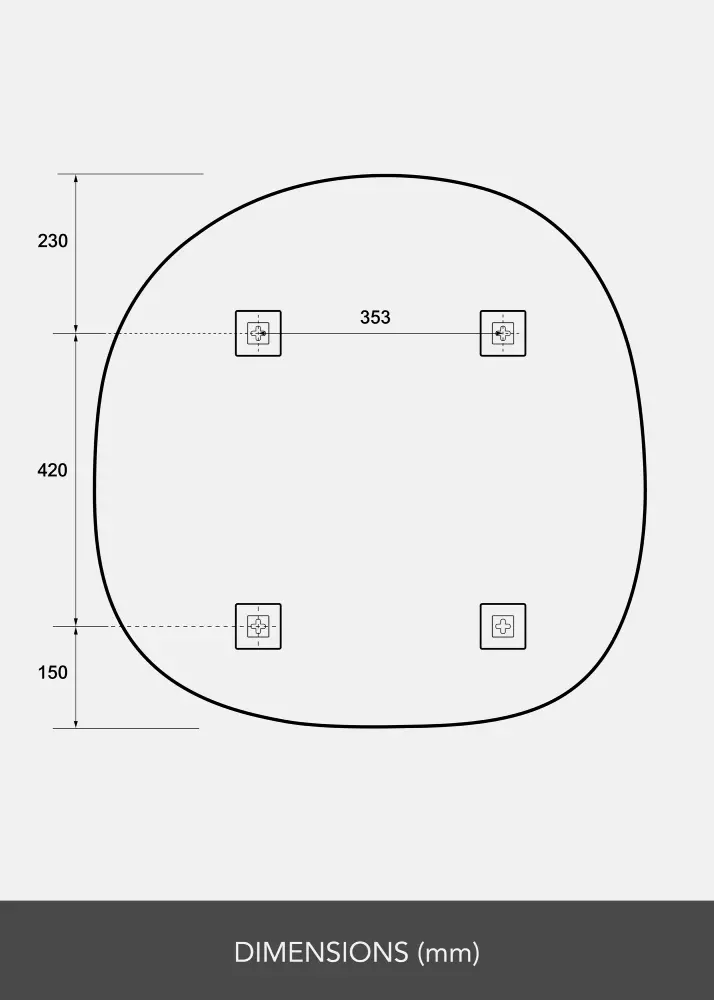 Spogulis Roundy 80x80 cm