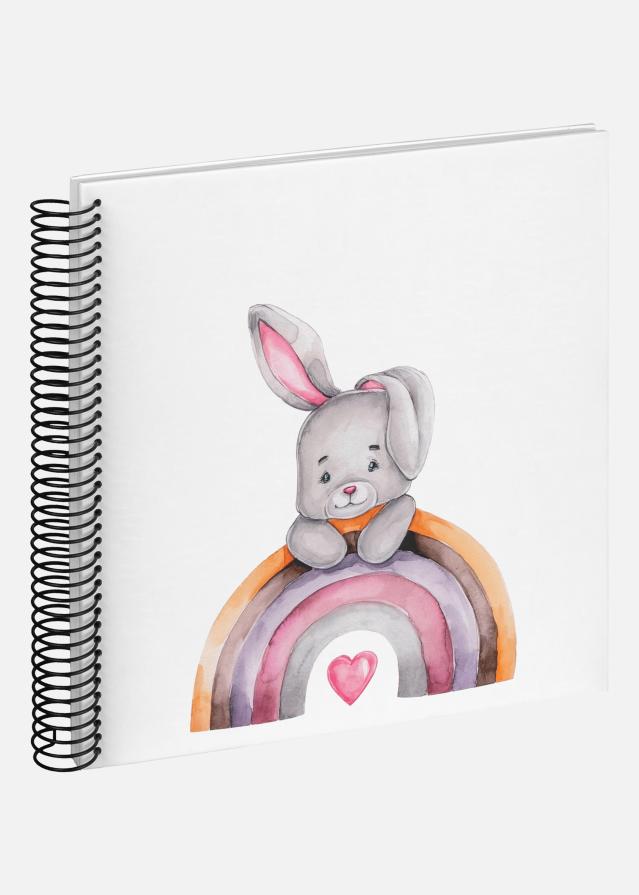 Bunny Malin Albums ar spirāli Balts - 24x24 cm (40 Balti Lappuses / 20 loksnes)