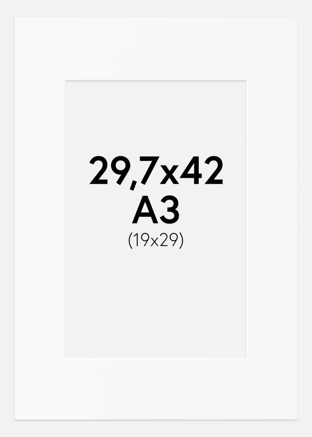 Paspartū Offwhite Balta krāsota maliņa 29,7x42 cm (19x29)