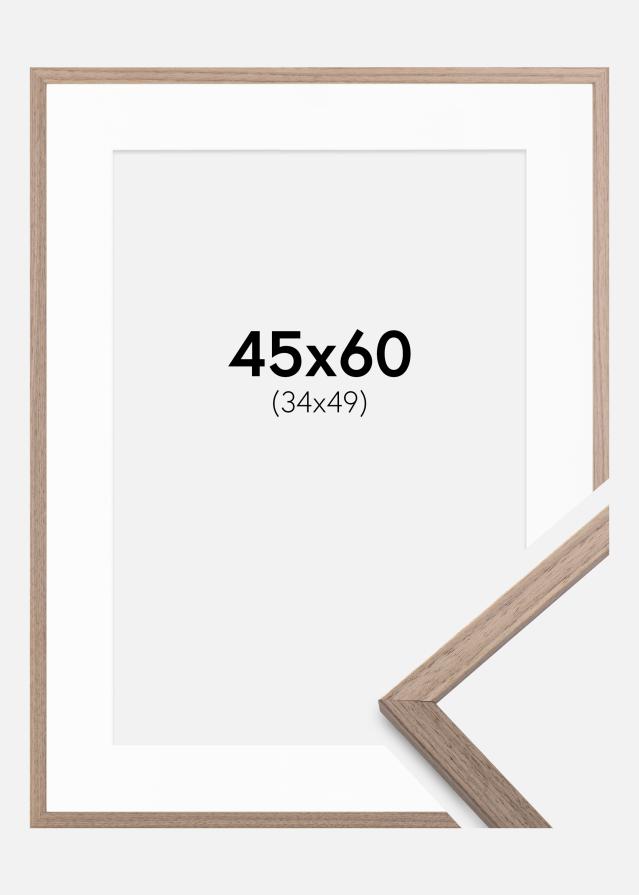 Rāmis Edsbyn Gaišs Valrieksts 45x60 cm - Paspartū Balts 35x50 cm