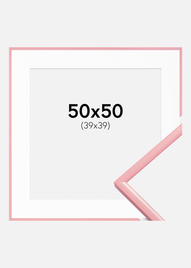 Rāmis New Lifestyle Rozā 50x50 cm - Paspartū Balts 40x40 cm