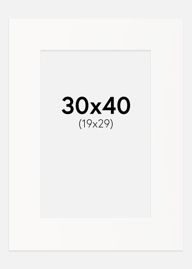 Paspartū Offwhite Balta krāsota maliņa 30x40 cm (19x29)