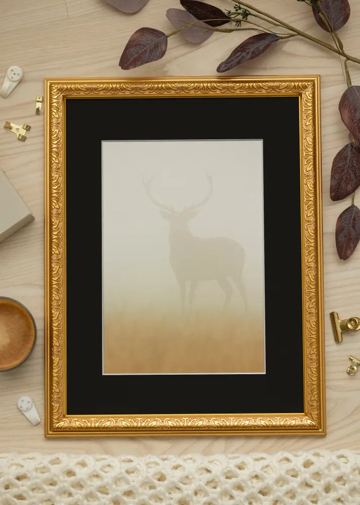 Rāmis Nostalgia Zelta 30x50 cm - Paspartū Melns 20x40 cm