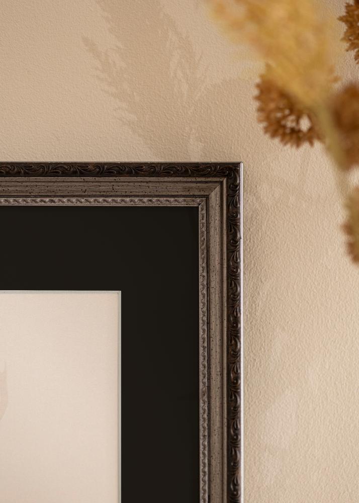 Rāmis Abisko Sudrabs 40x50 cm - Paspartū Melns 27x35 cm