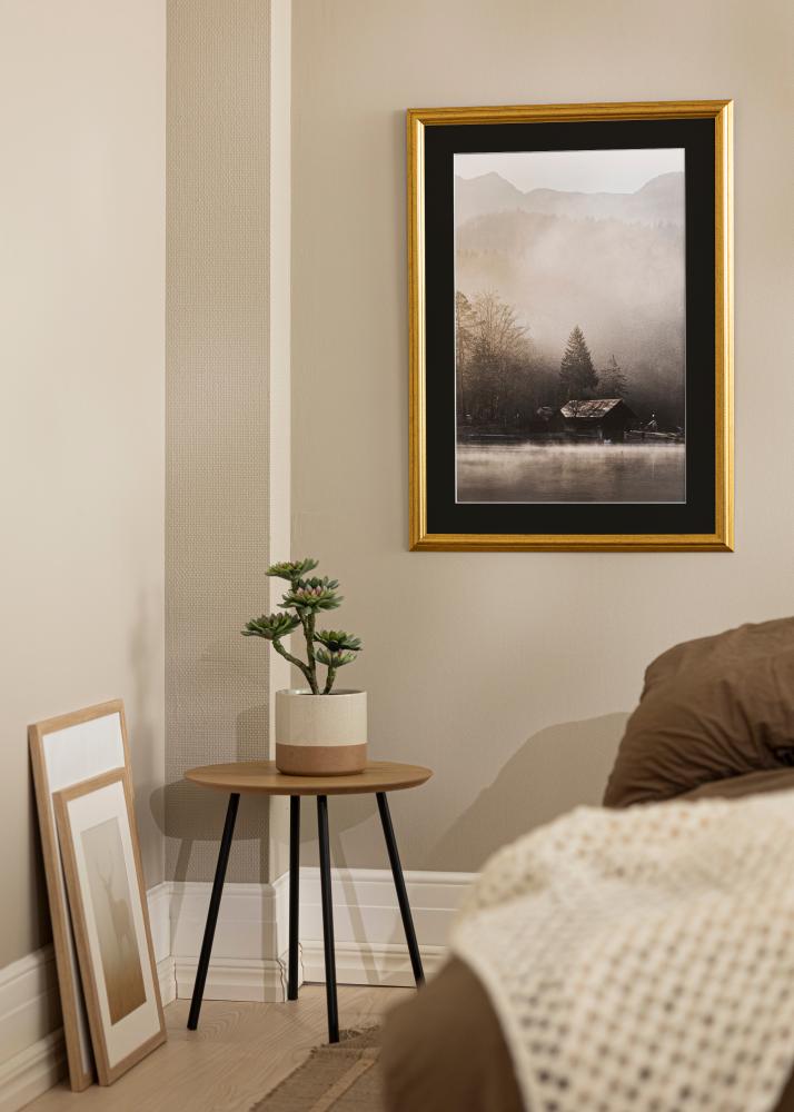 Rāmis Västkusten Zelta 32x45 cm - Paspartū Melns 25x30 cm