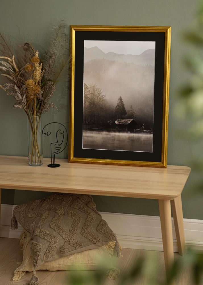 Rāmis Västkusten Zelta 32x45 cm - Paspartū Melns 25x30 cm