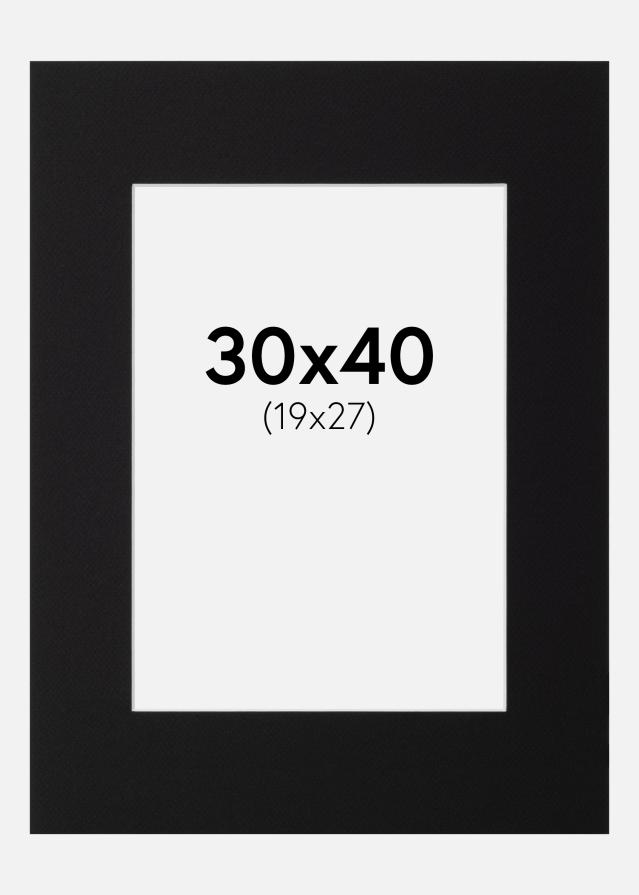 Paspartū Melns Standarts Balta krāsota maliņa 30x40 cm (19x27)