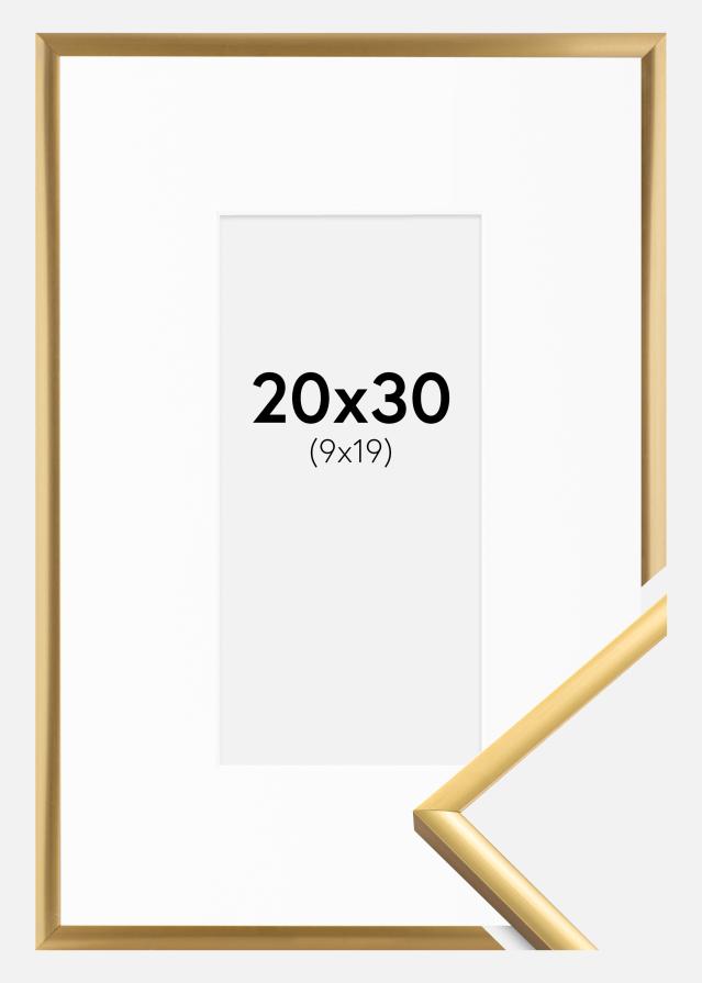 Rāmis New Lifestyle Shiny Gold 20x30 cm - Paspartū Balts 10x20 cm