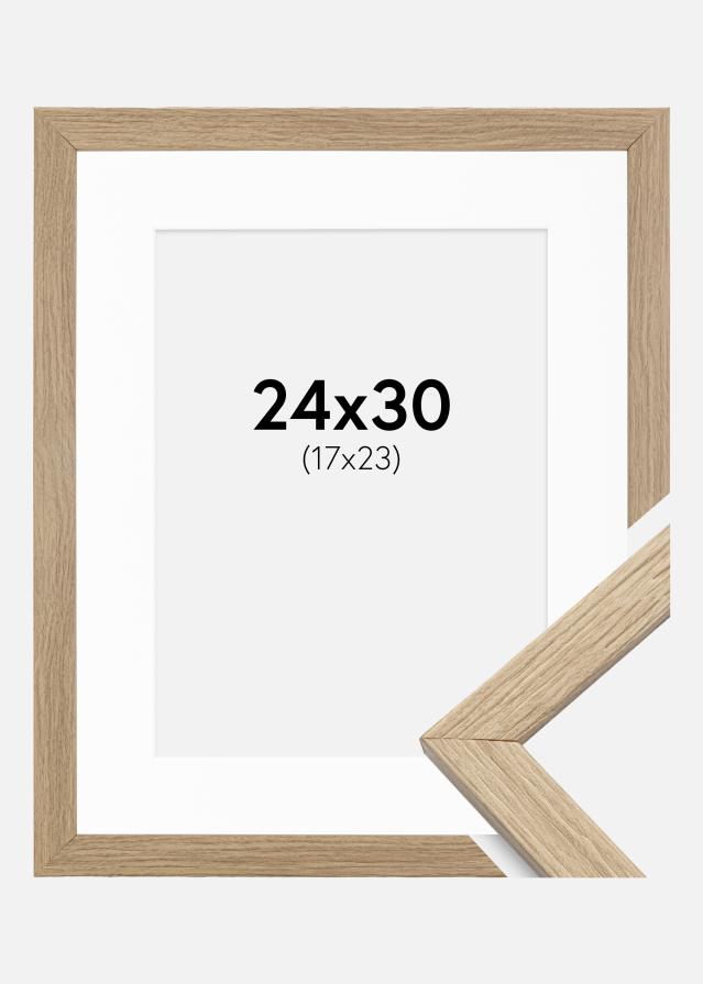 Rāmis Estētisks Ozols 24x30 cm - Paspartū Balts 18x24 cm