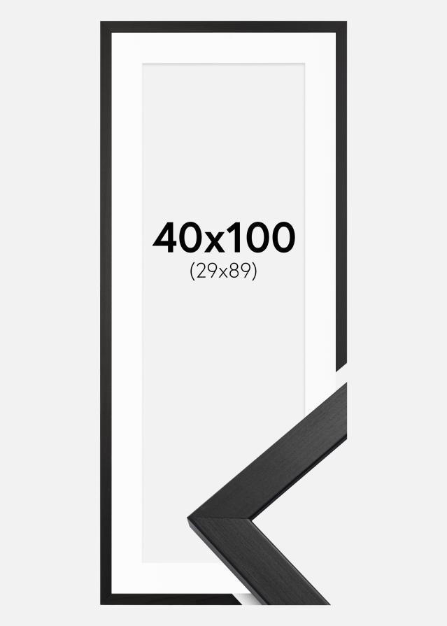 Rāmis Estētisks Melns 40x100 cm - Paspartū Balts 30x90 cm