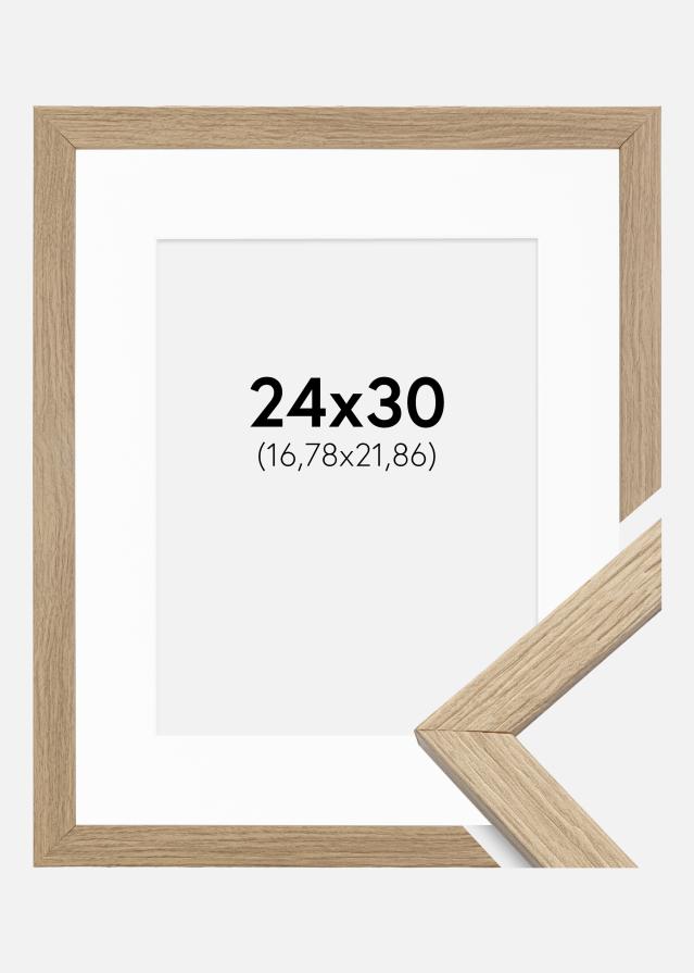 Rāmis Estētisks Ozols 24x30 cm - Paspartū Balts 7x9 inches
