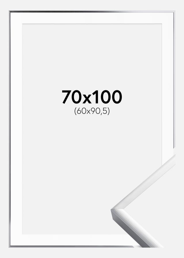 Rāmis Plakāts Frame Aluminum Sudrabs 70x100 cm - Paspartū Balts 61x91,5 cm
