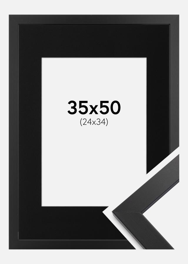 Rāmis Black Wood 35x50 cm - Paspartū Melns 25x35 cm