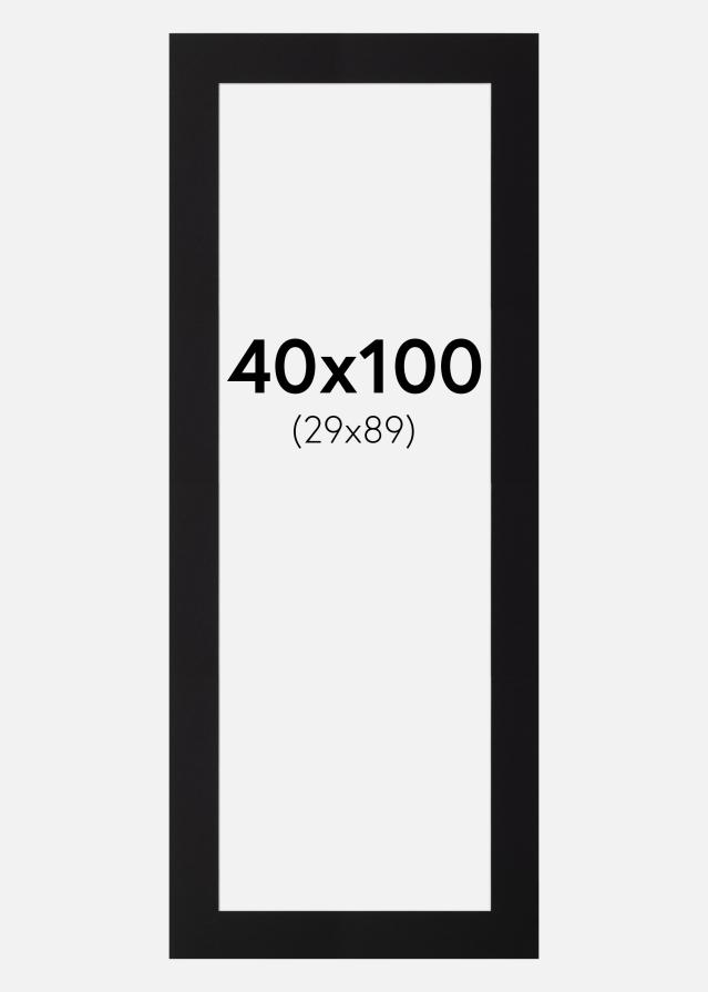 Paspartū Melns Standarts Balta krāsota maliņa 40x100 cm (29x89)