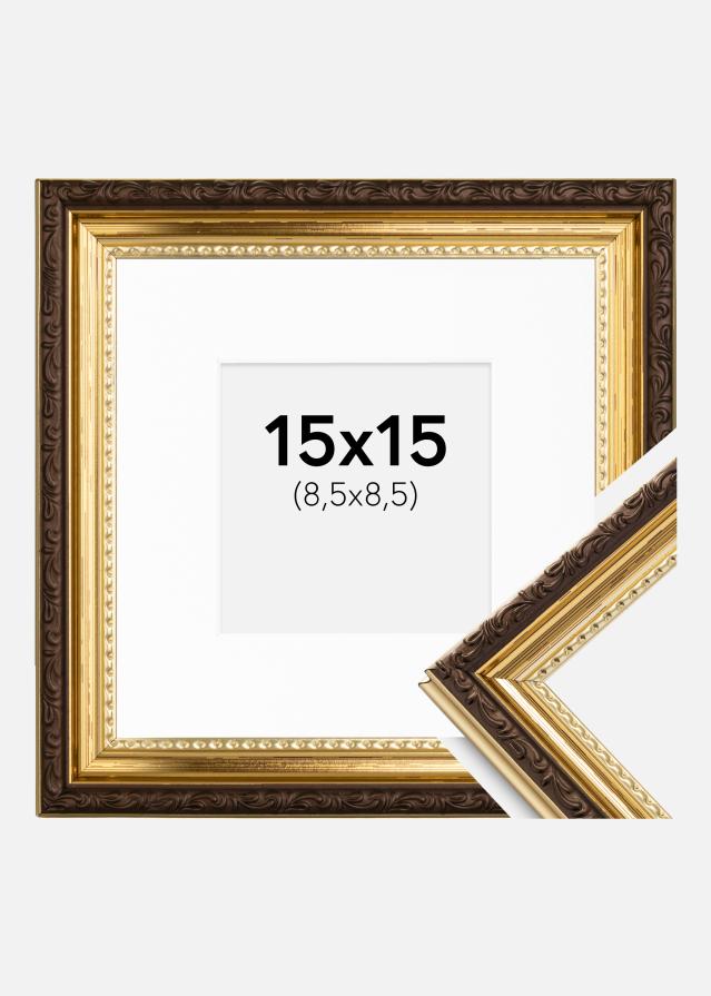 Rāmis Abisko Zelta 15x15 cm - Paspartū Balts 9x9 cm