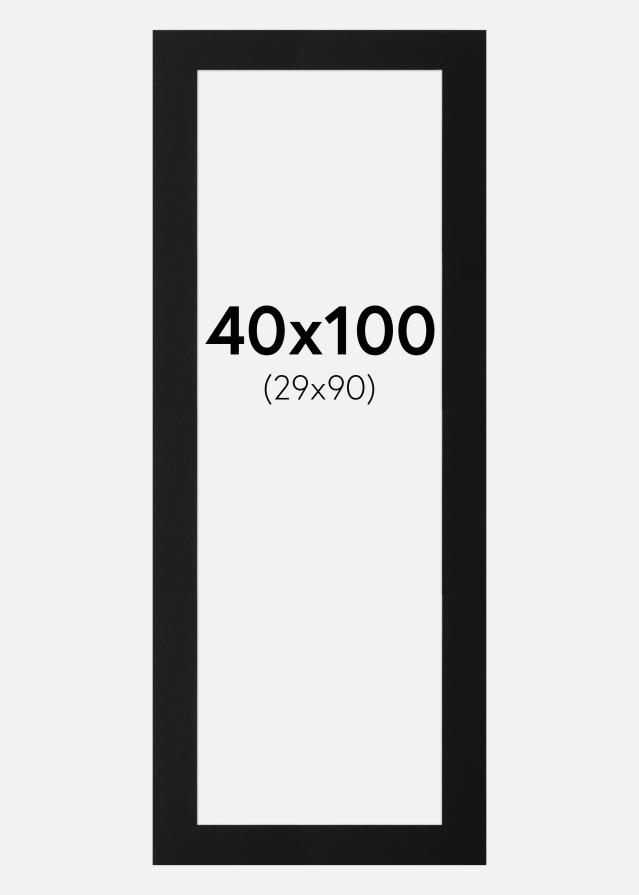 Paspartū Melns Standarts Balta krāsota maliņa 40x100 cm (29x90)