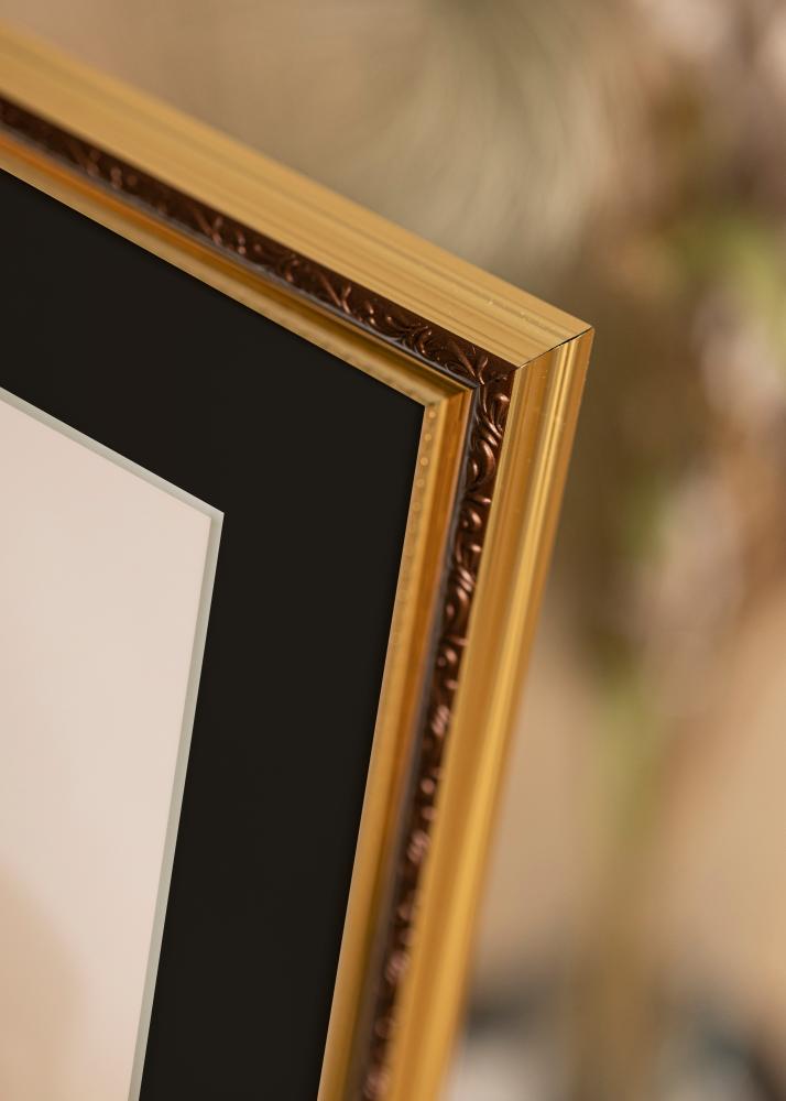 Rāmis Abisko Zelta 30x40 cm - Paspartū Melns 18x27 cm