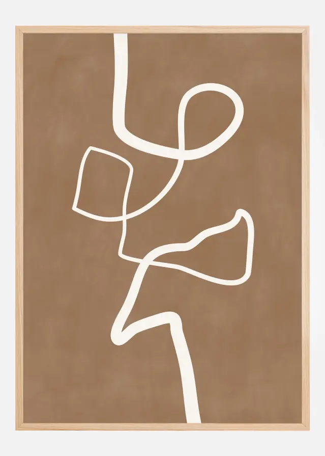 Brown Single Line Artwork Plakāts