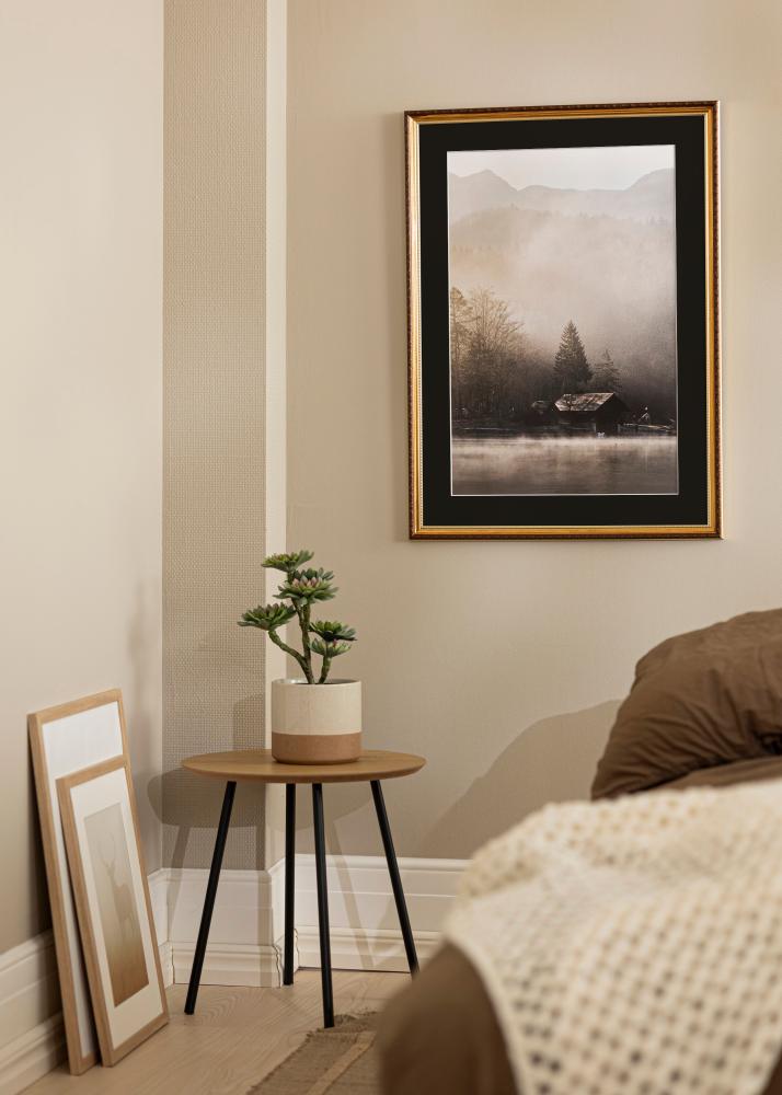 Rāmis Abisko Zelta 30x40 cm - Paspartū Melns 18x27 cm