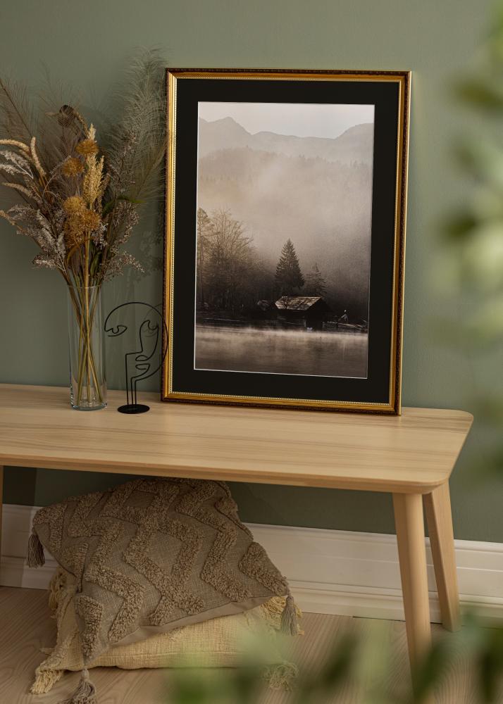 Rāmis Abisko Zelta 30x40 cm - Paspartū Melns 18x27 cm